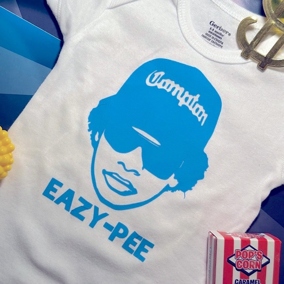 EAZY PEE funny smokn Gangsta Rap Godfather Compton hip-hop soft baby onesie 6-9M - Picture 10 of 15